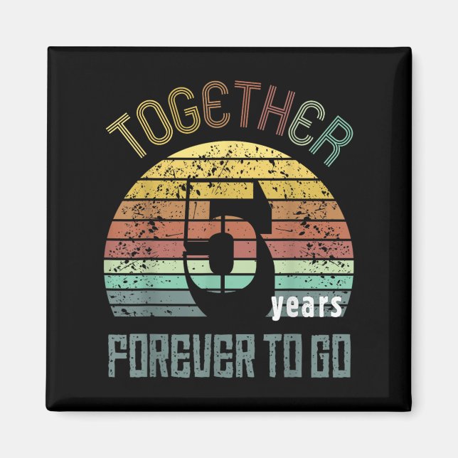 Aimant 5 ans de mariage pour couple assorti  (Devant)