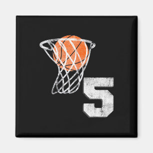 Aimant 5e anniversaire Basketball 5 ans Garçons Enfants