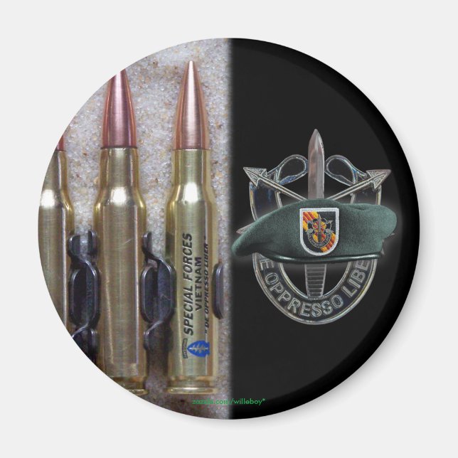 Aimant 5e groupe des forces spéciales berets verts vétéri (Devant)