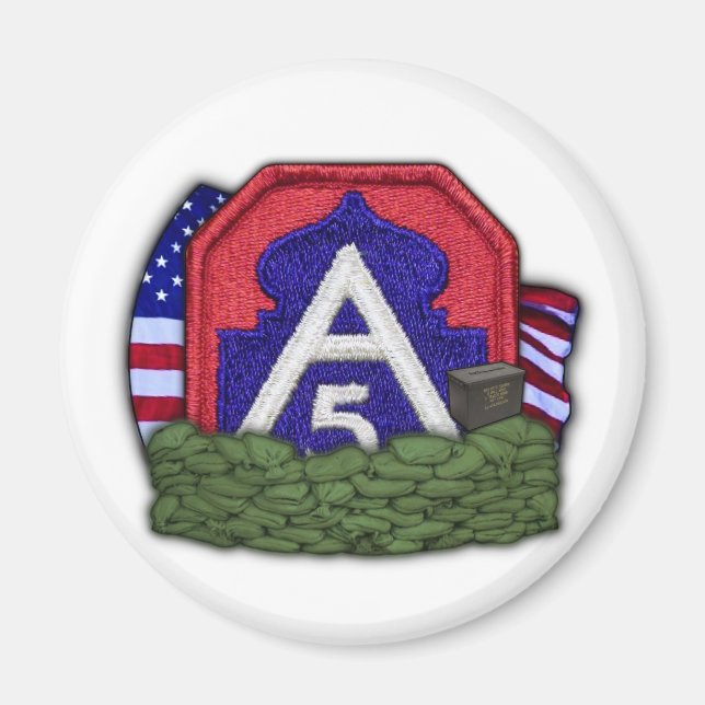Aimant 5ème patch de l'armée vétéran du vétérinaire irak  (Devant)