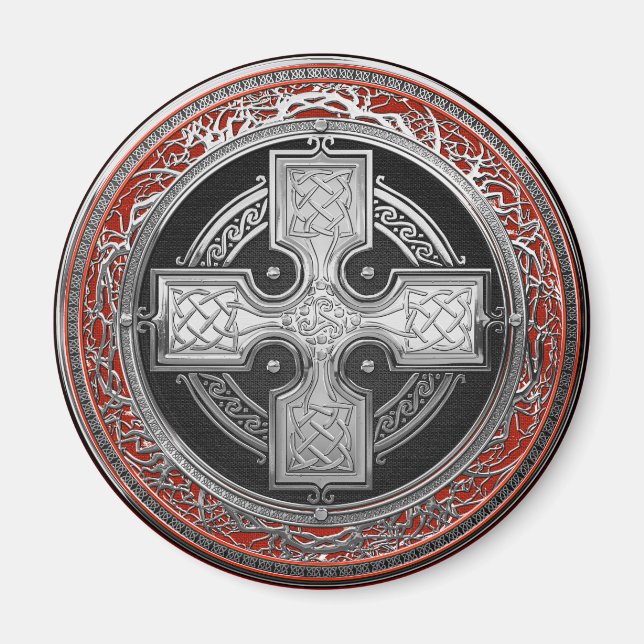 Aimant [600] Ancienne Croix de noeud d'argent sacré celti (Devant)