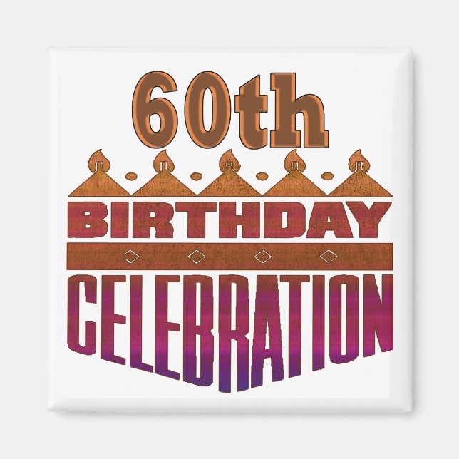 Aimant 60e anniversaire Cadeaux (Devant)