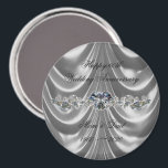 Aimant 60e anniversaire du Mariage Diamond Heart<br><div class="desc">A Digitalbcon Images Design avec un arrière - plan d'argent en platine satiné avec des faux diamants pour ajouter parties scintillant à cet aimant unique "60e anniversaire Mariage de Diamond Heart". Ce design élégant et attrayant est livré avec des lettres de texte personnalisables et des inserts d'image faisant l'accessoire parfait...</div>