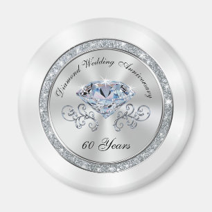 Aimant 60ème anniversaire Mariage moins cher favorise BUL