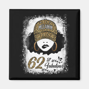 Aimant 62 Ans Fabuleux Melanin Girl Leopard 62th Bi