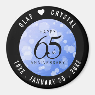 Aimant 65e anniversaire de l'Mariage du Blue Sapphire