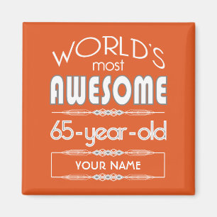 Aimant 65e anniversaire du meilleur fabuleux orange de fl