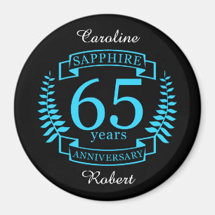 Aimant 65e ANNIVERSAIRE Mariage SAPPHIRE