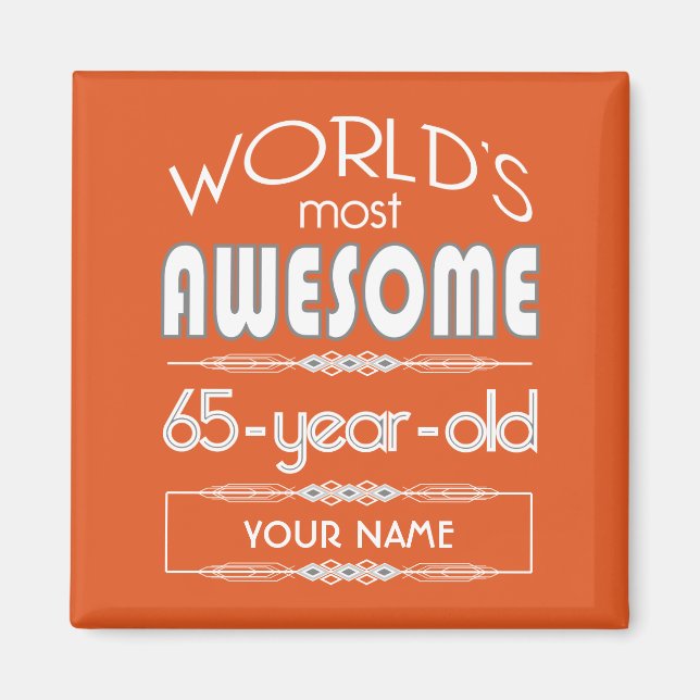 Aimant 65e Anniversaire Mondes Meilleur Fabuleux Flamme O (Devant)
