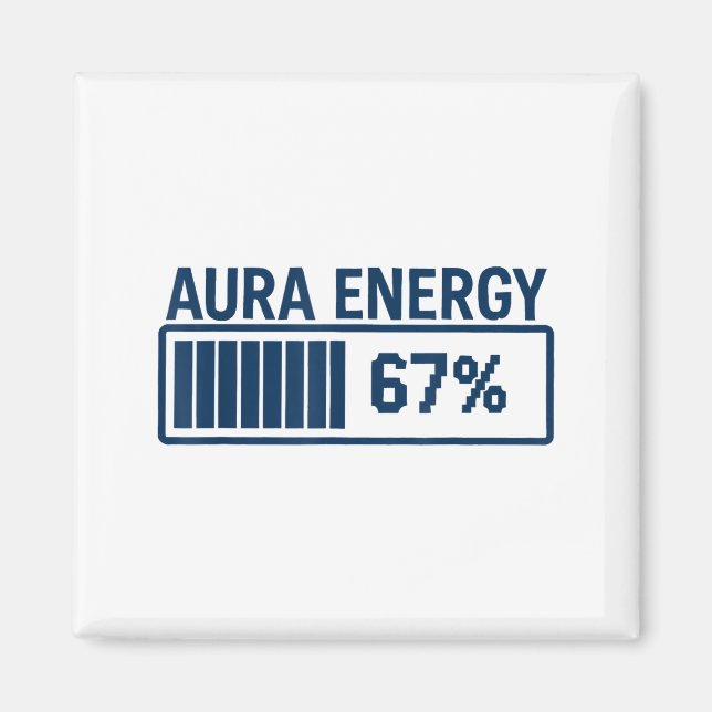 Aimant 67 Aura à Six Sept Mème Drôle Slang Gen Alpha  (Devant)
