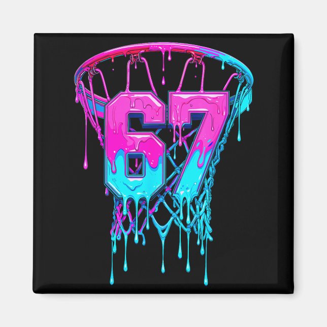 Aimant 67 Basketball Drip Six Seven Funny  (Devant)