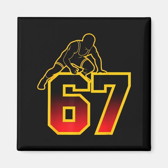 Aimant 67 Brainrot Youth Wrestling Drip - Funny Kids 67  (Devant)