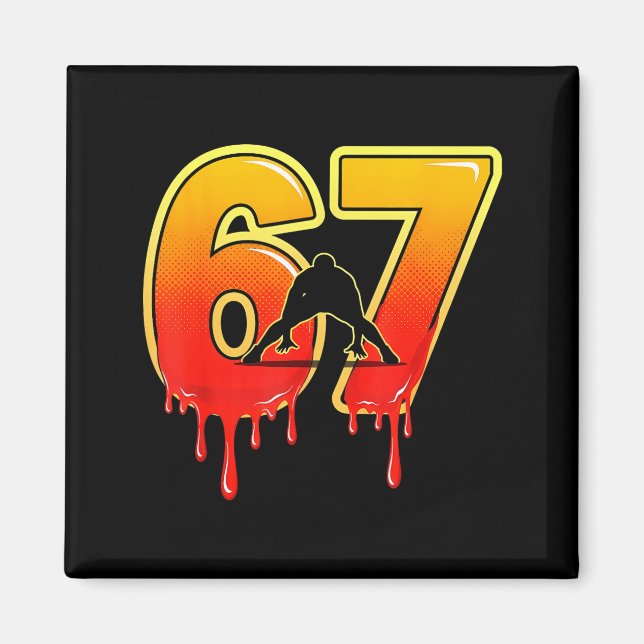 Aimant 67 Brainrot Youth Wrestling Drip - Funny Kids 67  (Devant)