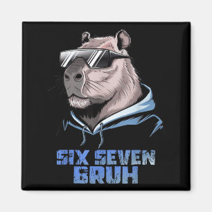 Aimant 67 Capybara Mème Drôle Six Sept Bruh Capybara Pour