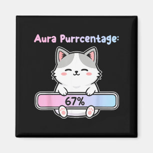 Aimant 67 Chat Drôle Aura Énergie À Six Sept Mème Gen Z A