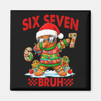 Aimant 67 Christmas 6 7 Meme Gingerbread Man Xmas Pajamas