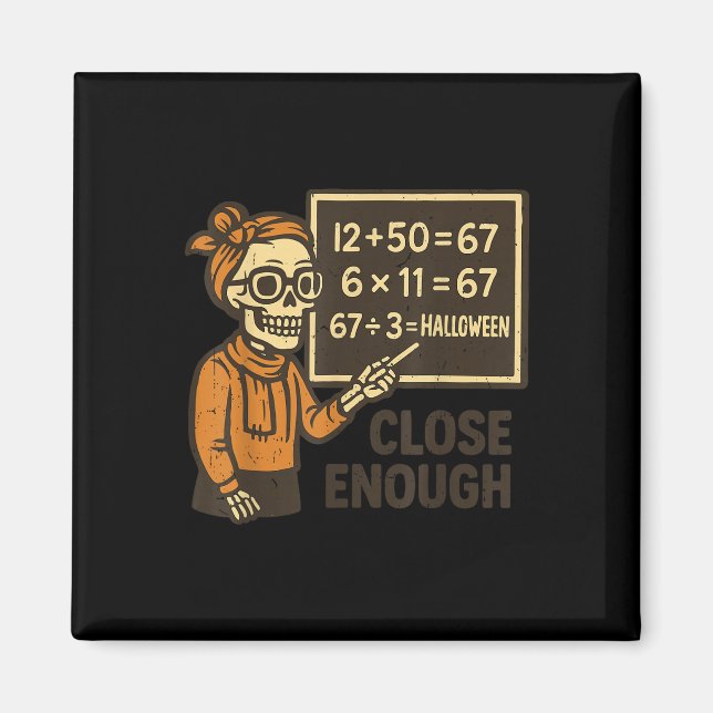 Aimant 67 Costume d'Halloween de professeur de mathématiq (Devant)