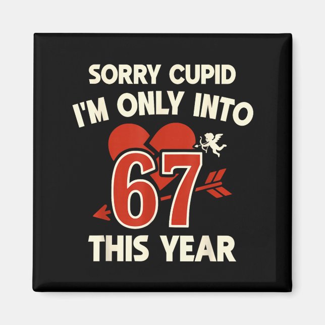 Aimant 67 Cupid Saint-Valentin Mème, Graphique Anti-Saint (Devant)