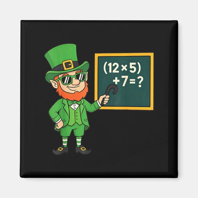 Aimant 67 drôle de St Patricks Day Prof de maths Meme Six (Devant)