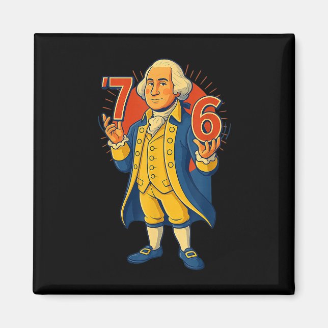 Aimant 67 drôle George Washington Meme Six Seven Gen Alph (Devant)