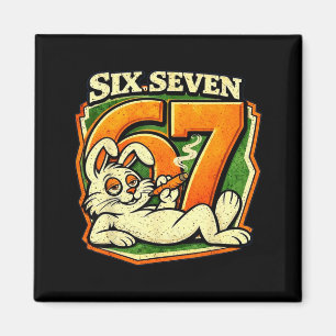 Aimant 67 drôles de lapin six sept fumant Pâques Meme