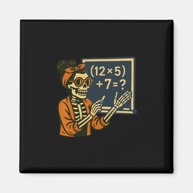 Aimant 67 Enseignant Halloween Squelette Six Sept Mème Ce (Devant)