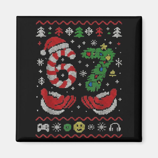 Aimant 67 Gen Alpha Meme Ugly Christmas 6 7 Family Matchi (Devant)