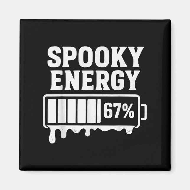 Aimant 67 Halloween Énergie Surnaturelle Brainrot Meme Si (Devant)