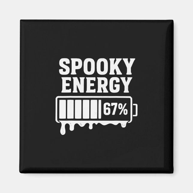 Aimant 67 Halloween Énergie Surnaturelle Brainrot Meme Si (Devant)