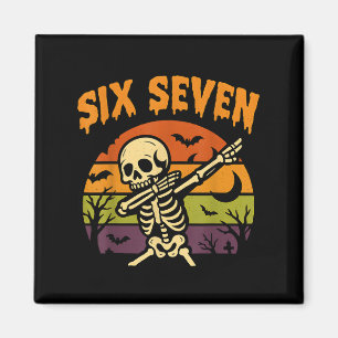Aimant 67 Halloween Mème 6 7 Squelette Six Sept Nombres F