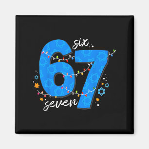Aimant 67 Hanukka Fête juive Menorah Six Sept Mème