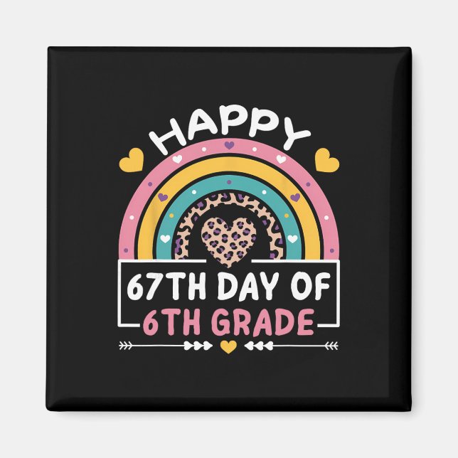 Aimant 67 Jours D'école Joyeux 67e Jour De 6e Année Ensei (Devant)