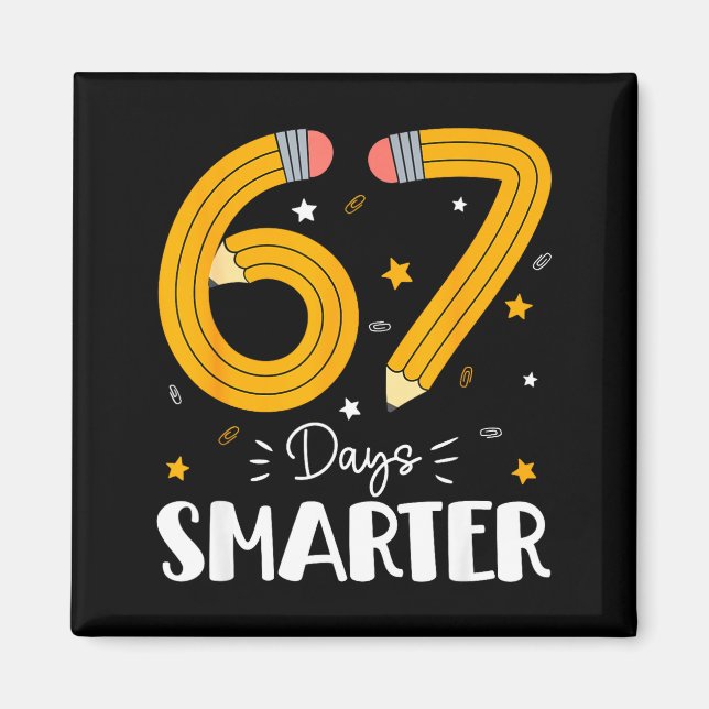 Aimant 67 jours plus intelligents Slang Gen Alpha 67 Meme (Devant)