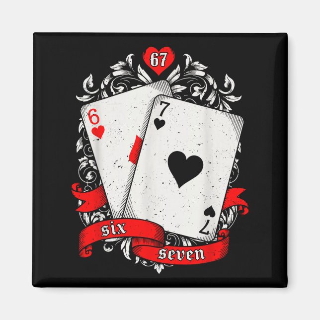 Aimant 67 Ker Carte de Meme Art Main Chanceuse Rétro Esth (Devant)