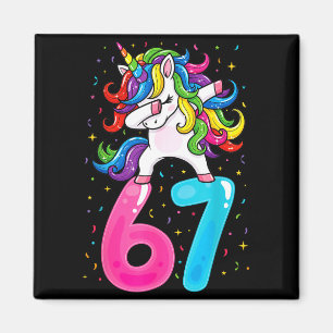 Aimant 67 Licorne de mème pour filles six sept Gen Alpha 