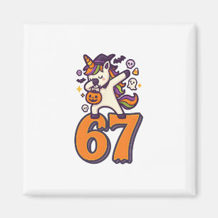 Aimant 67 Licorne Halloween Brainrot Meme Six Seven Fille
