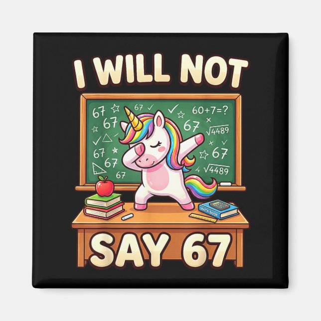 Aimant 67 Licorne Pour Filles Six Sept Mème Brainrot Drôl (Devant)