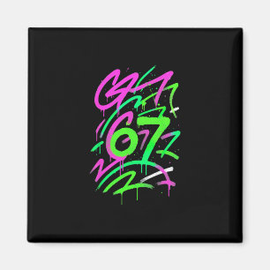 Aimant 67 Mème Caché Tendance Gen Z Alpha Six Sept 6 7 