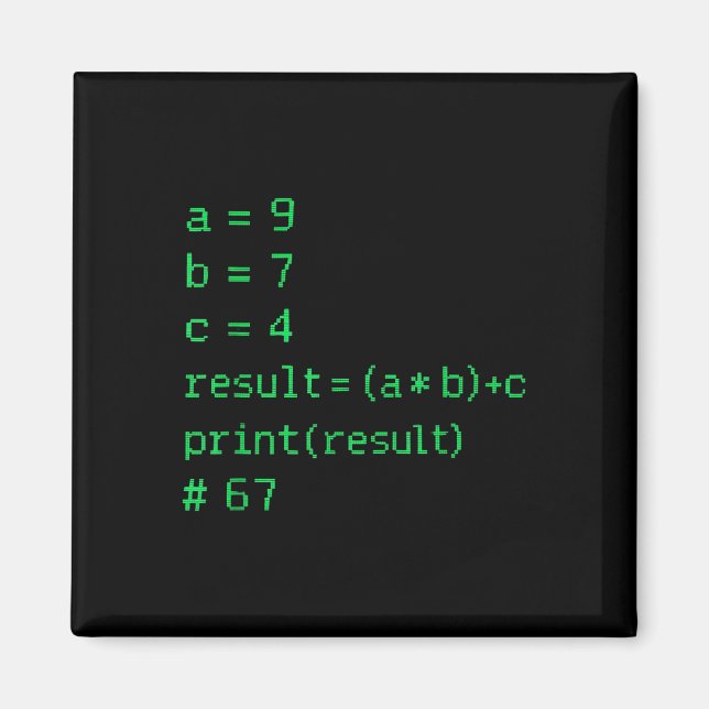 Aimant 67 Mème Code Python Résultat Humour Geek Six Sept  (Devant)