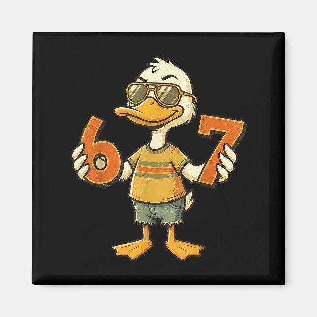 Aimant 67 Meme Cute Duck 6 7 Funny Six Seven 6-7 Gen Alph (Devant)