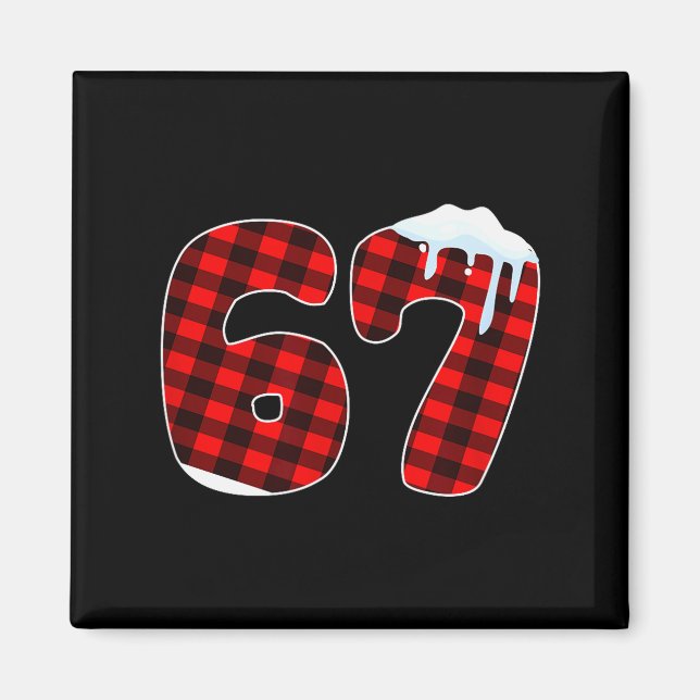 Aimant 67 Meme de Noël 6 7 Nombres Six Sept Xmas Drôle (Devant)
