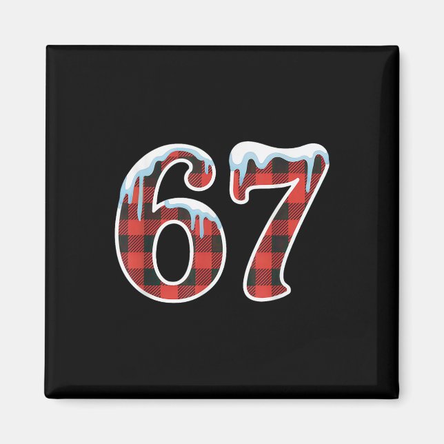 Aimant 67 Meme de Noël drôle Six Seven Argot  (Devant)