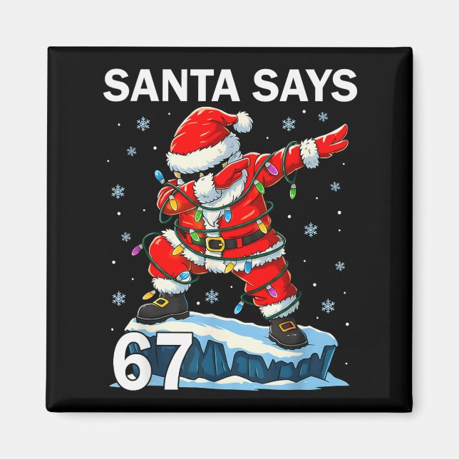 Aimant 67 Meme Drôle Six Sept Noël 6-7 Meme Père Noël 6 (Devant)