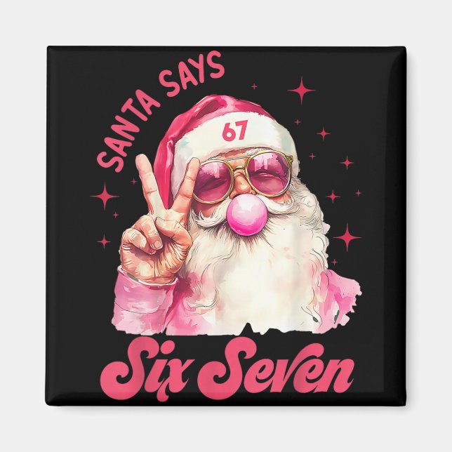 Aimant 67 Meme Drôle Six Sept Noël 6-7 Meme Santa 6 (Devant)