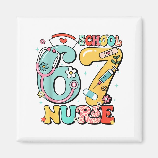 Aimant 67 Meme Funny School Nurse Six Seven Meme  (Devant)