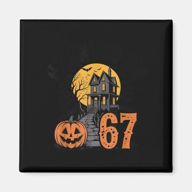 Aimant 67 Meme Halloween Maison Hantée Soky - Six Seven G (Devant)