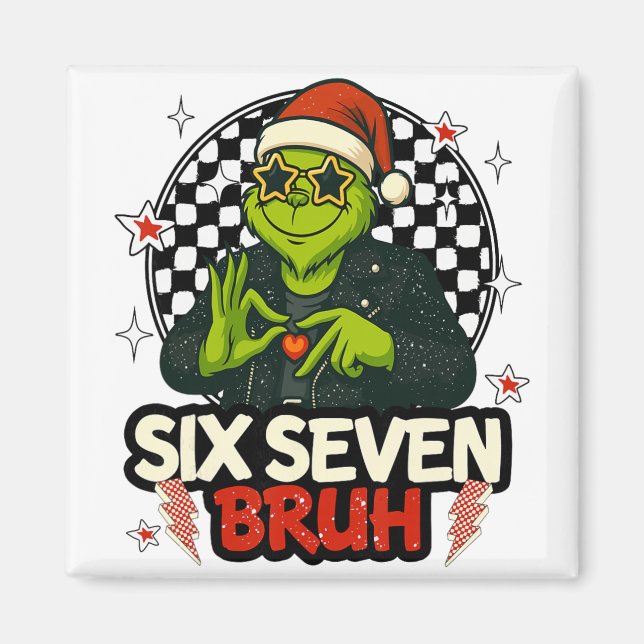 Aimant 67 Meme Humour 6-7 Drôle Six Sept Noël  (Devant)