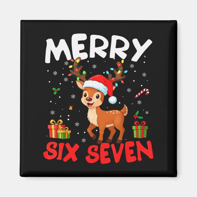 Aimant 67 Meme Joyeux Six Sept Renne Noël Drôle W (Devant)