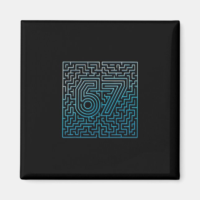 Aimant 67 Mème Labyrinthe Caché Gen Z Alpha 6 7  (Devant)
