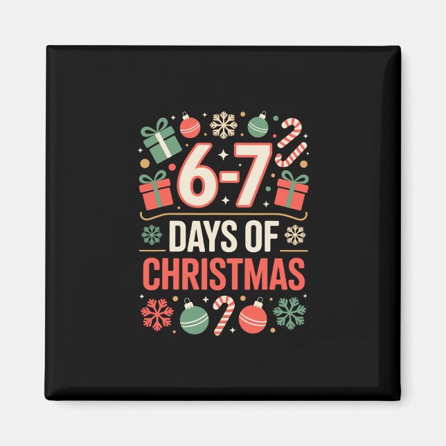 Aimant 67 Meme Noël Vacances Drôle Six Sept Génération Al (Devant)